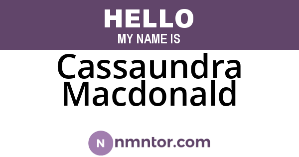 Cassaundra Macdonald