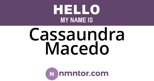 Cassaundra Macedo