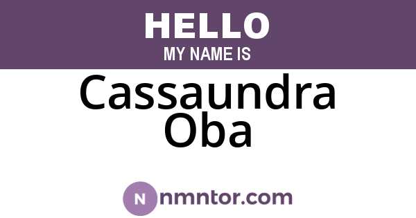 Cassaundra Oba
