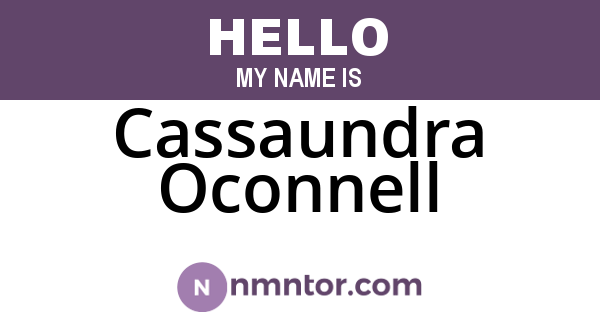 Cassaundra Oconnell