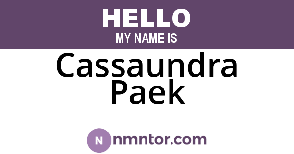 Cassaundra Paek