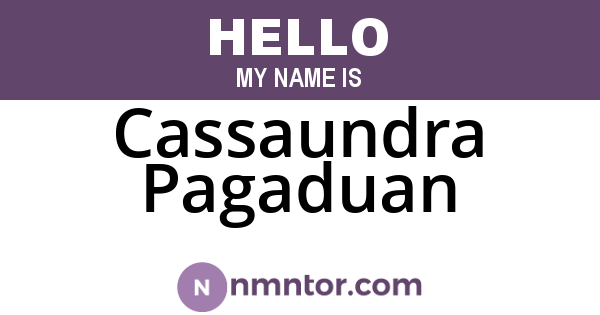 Cassaundra Pagaduan