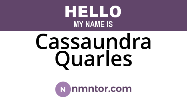 Cassaundra Quarles