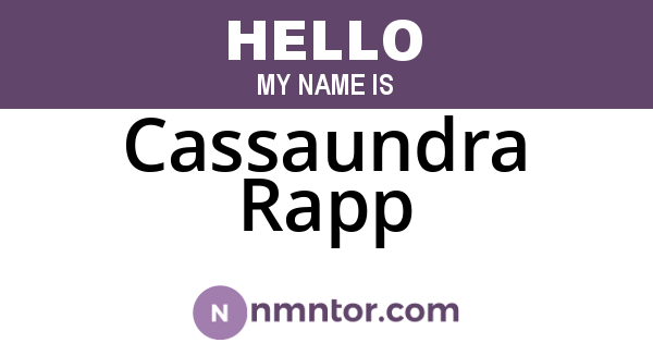Cassaundra Rapp