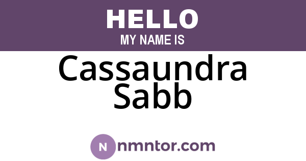 Cassaundra Sabb