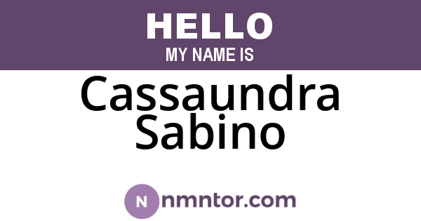 Cassaundra Sabino