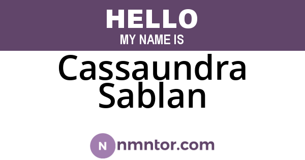 Cassaundra Sablan