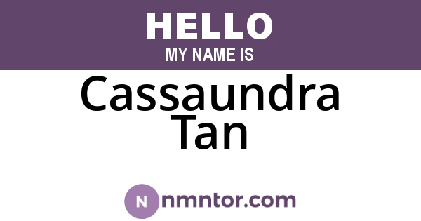 Cassaundra Tan