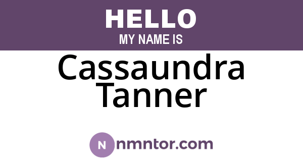 Cassaundra Tanner