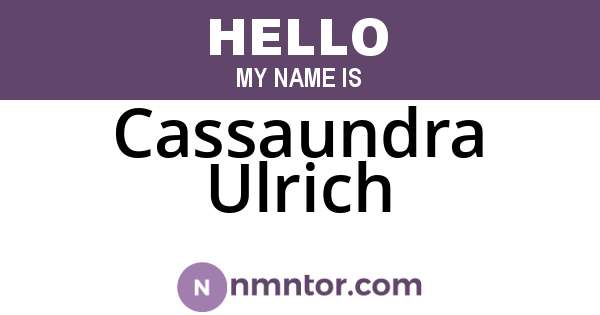 Cassaundra Ulrich
