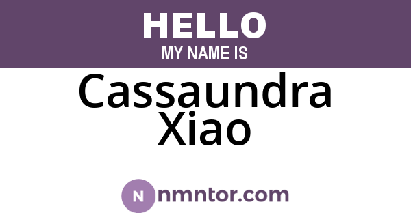 Cassaundra Xiao