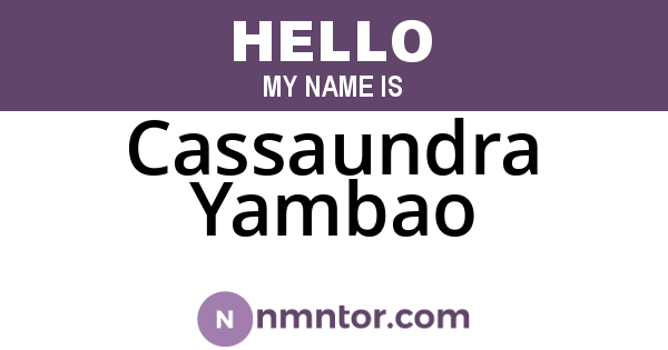 Cassaundra Yambao