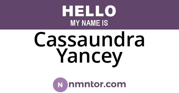 Cassaundra Yancey