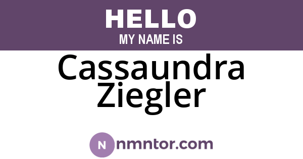 Cassaundra Ziegler