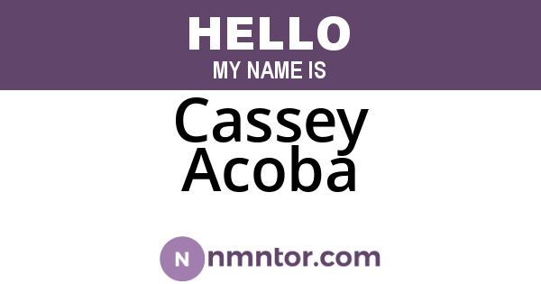 Cassey Acoba