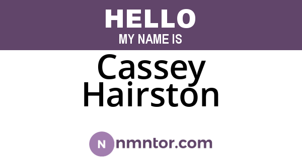 Cassey Hairston