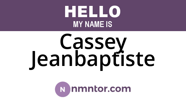 Cassey Jeanbaptiste