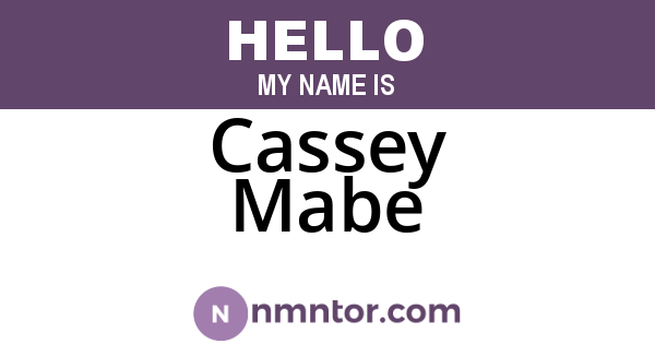Cassey Mabe