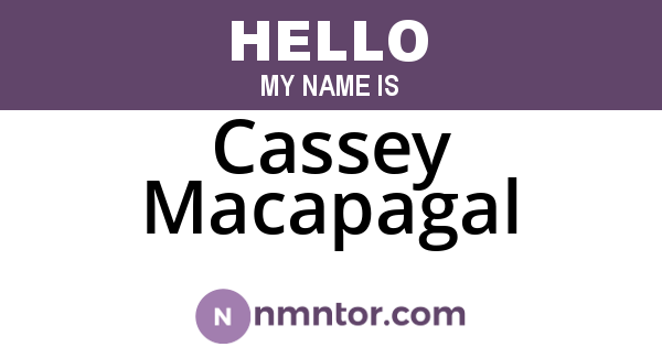 Cassey Macapagal