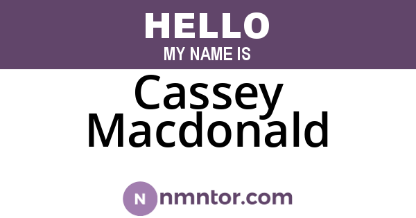 Cassey Macdonald