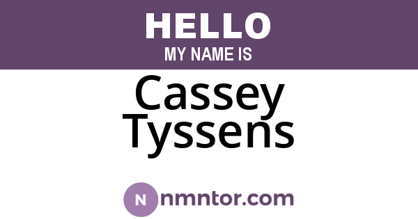 Cassey Tyssens