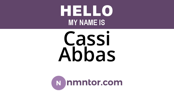 Cassi Abbas