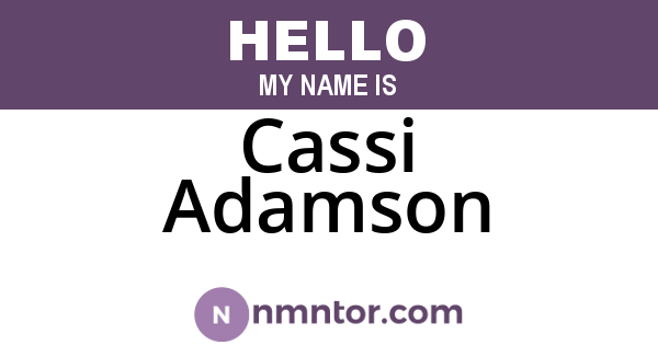 Cassi Adamson