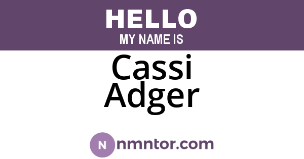 Cassi Adger
