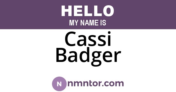 Cassi Badger