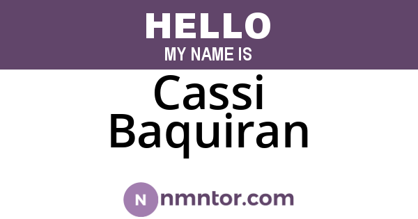 Cassi Baquiran