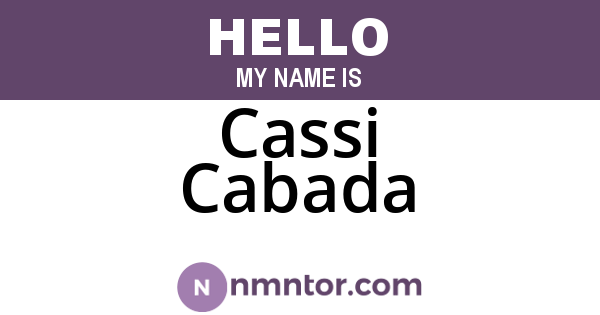 Cassi Cabada