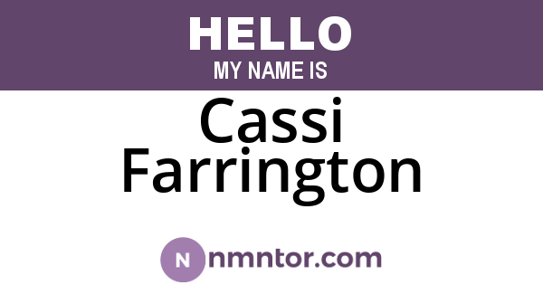 Cassi Farrington