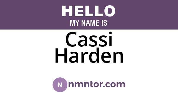 Cassi Harden