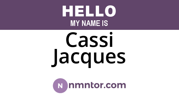 Cassi Jacques