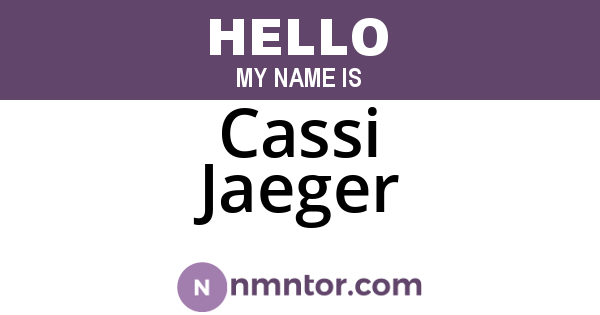Cassi Jaeger