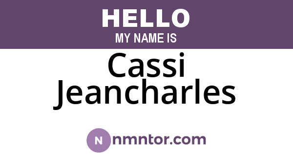 Cassi Jeancharles