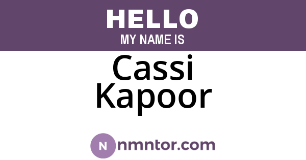Cassi Kapoor