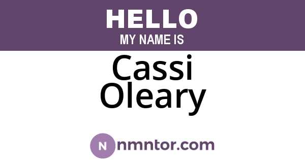 Cassi Oleary