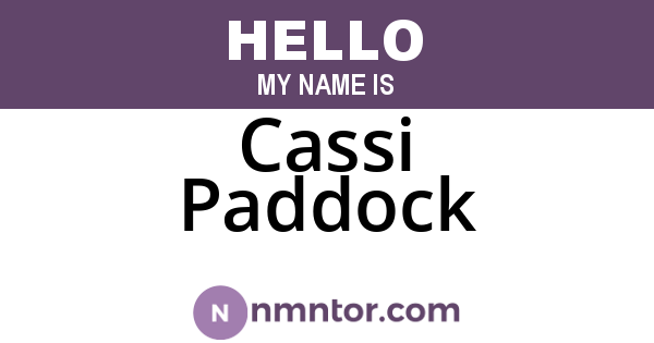 Cassi Paddock