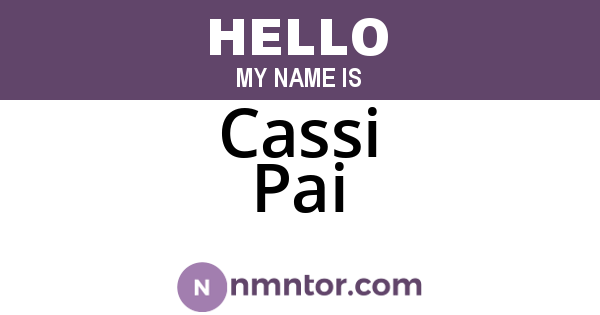 Cassi Pai