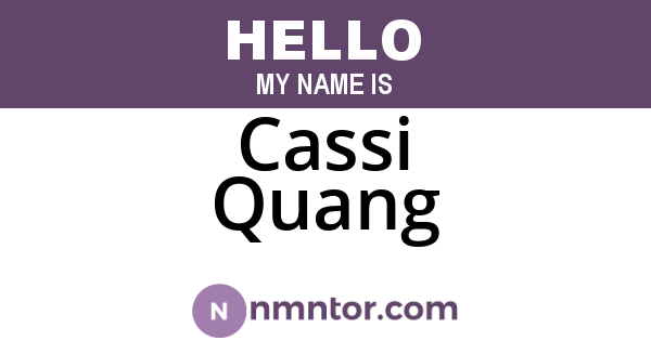 Cassi Quang