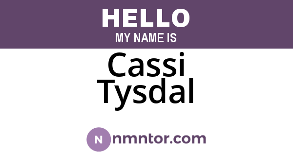 Cassi Tysdal