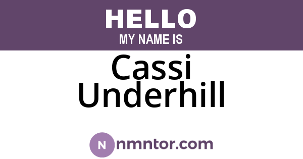 Cassi Underhill