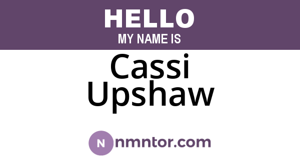 Cassi Upshaw