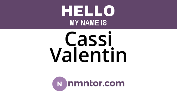 Cassi Valentin