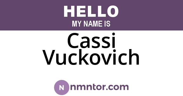 Cassi Vuckovich