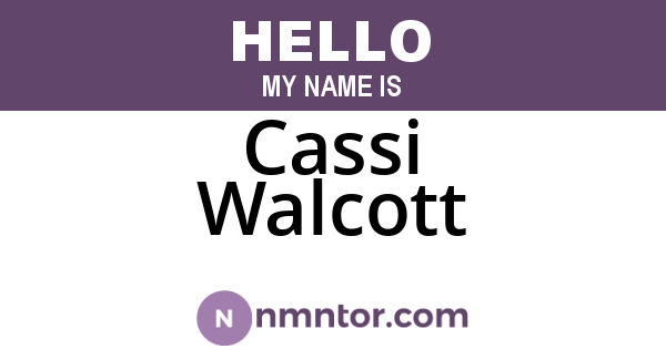 Cassi Walcott