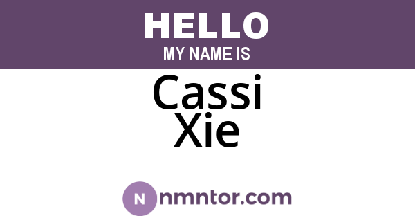 Cassi Xie