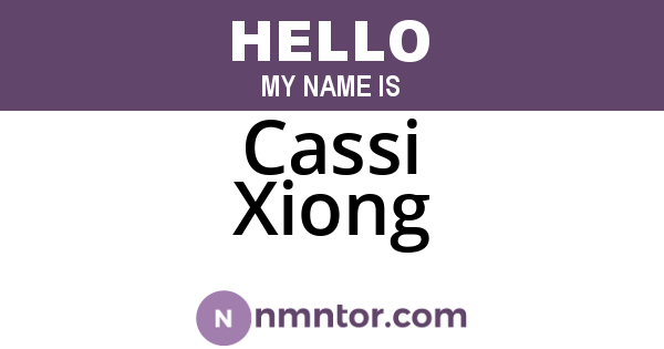 Cassi Xiong