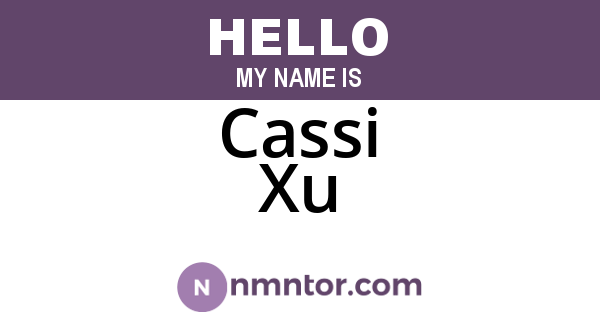 Cassi Xu